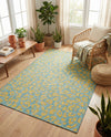 Savannah Escape Collection Area Rug -  Amazon (Blue Yellow) Rectangle Blue Yellow  lifestyle 13