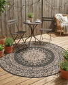 Patio Heritage Collection Area Rug -  Lafayette (Black) Round Black  lifestyle 68