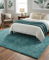 Cozy Comfort Shag Collection Area Rug - Haven (Turquoise) Rectangle Turquoise  lifestyle 5