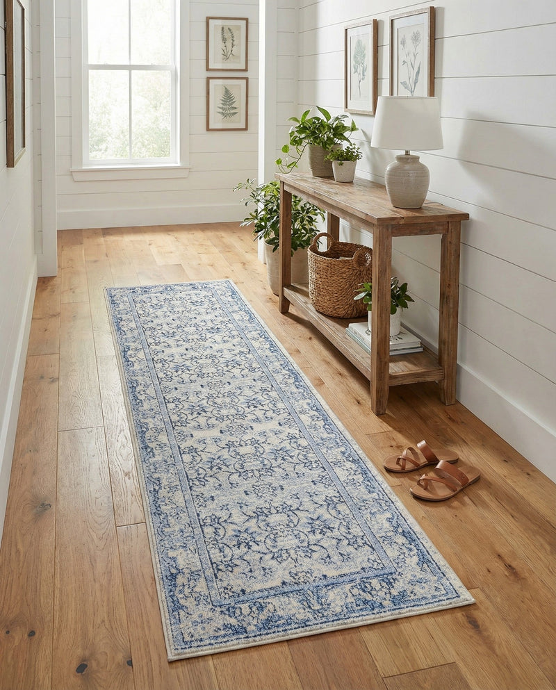 Horizon Collection Area Rug -  Meridian Runner Ivory Blue  lifestyle 54
