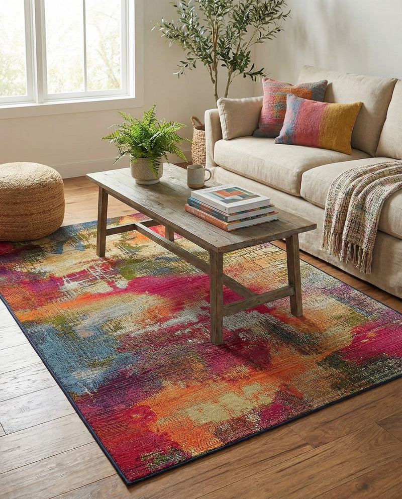 Urban Terrace Collection Area Rug -  Atrium Rectangle Multi  lifestyle 46