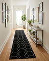 Trellis Mosaic Collection Area Rug - Arborville (Black) Runner Black  lifestyle 38