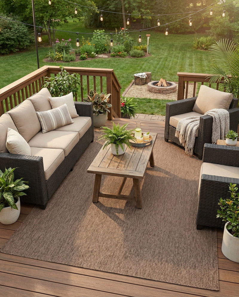 Seaside Serenity Collection Area Rug - Veranda (Light Brown) Rectangle Light Brown  lifestyle 30