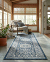 Tribal Terrace Treasures Collection Area Rug -  Incan Isle (Blue) Runner Blue  lifestyle 40