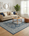 Tribal Terrace Treasures Collection Area Rug -  Incan Isle (Blue) Rectangle Blue  lifestyle 6