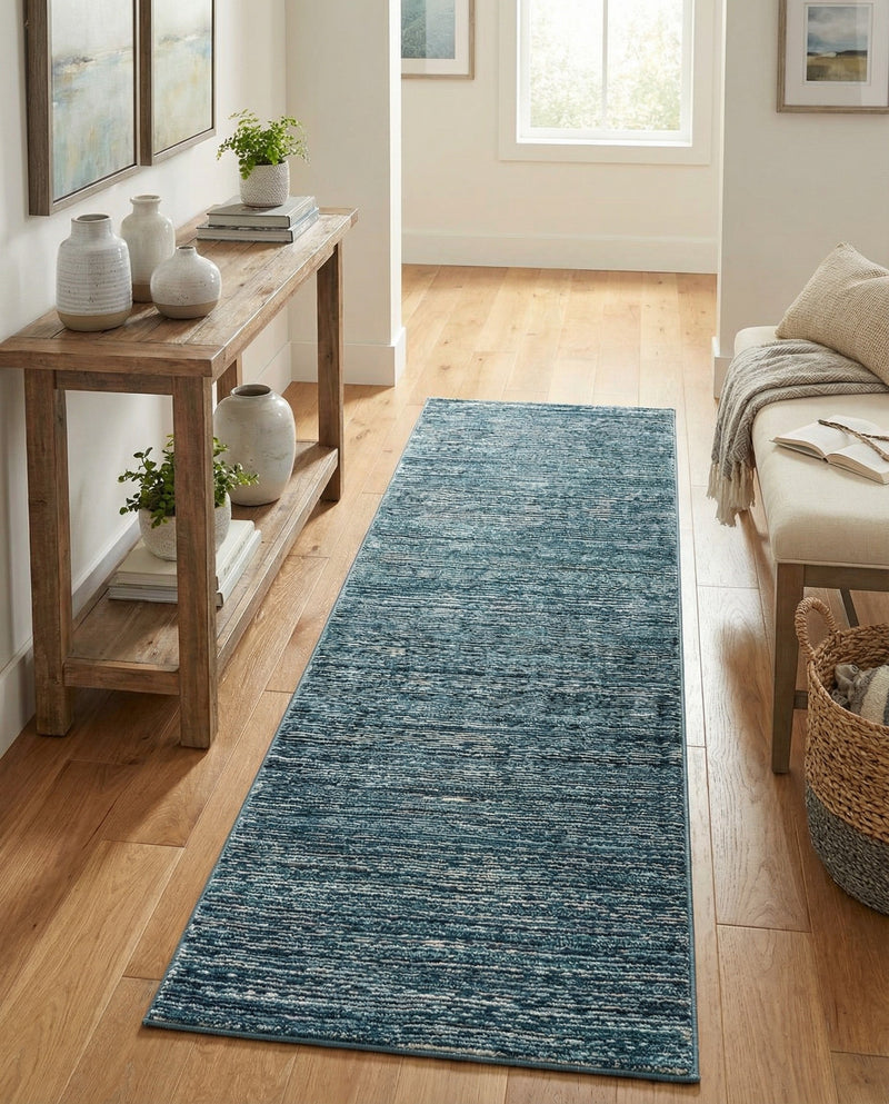 Bloomsbury Elegance Collection Area Rug -  Kensington (Blue) Runner Blue  lifestyle 45