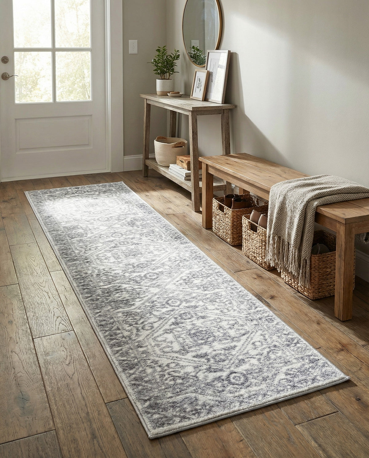 Charleston Elegance Collection Area Rug - Harborview Runner White  lifestyle 169