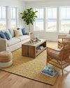 Coastal Haven Striped Jute Collection Area Rug - Marina Rectangle Yellow and Navy  lifestyle 41