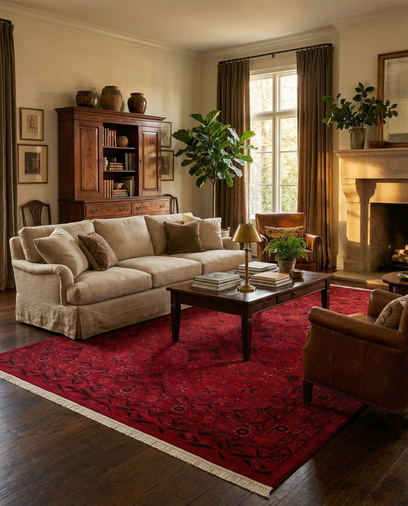 Samarkand Elegance Collection Area Rug -  Samanid Rectangle Red  lifestyle 11