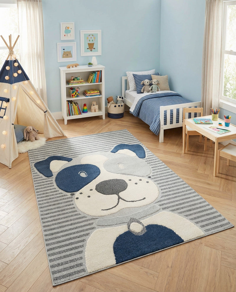 Wonder Tykes Collection Area Rug -  Magicgrove Rectangle Blue and Gray  lifestyle 6