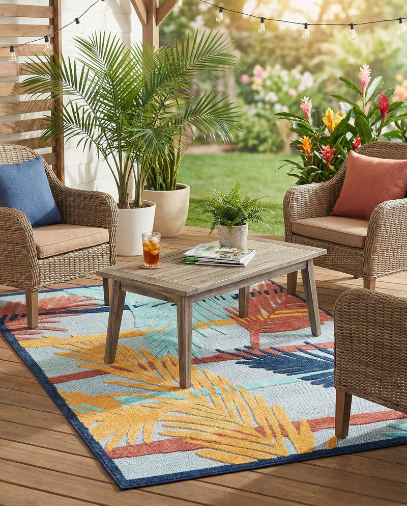 Caribbean Terrace Collection Area Rug - Antigua Rectangle Gray  lifestyle 34