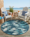 Seaside Haven Rugs Collection Area Rug -  Wavecrest Round Blue  lifestyle 53