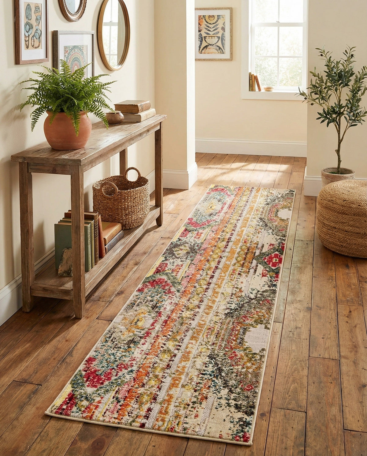 Outdoor Marrakesh Collection Area Rug -  Agadir Runner Multi Beige  lifestyle 158