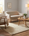 Cozy Comfort Shag Collection Area Rug - Haven (Oatmeal Beige) Square Oatmeal Beige  lifestyle 48