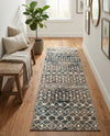 Mediterranean Lattice Collection Area Rug - Santorini (Multi Gray Blue) Runner Multi Gray Blue  lifestyle 62