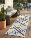 Urban Terrace Collection Area Rug -  Bowery Runner Black and White  lifestyle 29
