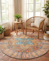 Heritage Elegance Collection Area Rug -  Windsor (Rust Red) Round Rust Red  lifestyle 82
