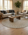 Urban Terrace Collection Area Rug -  Chelsea (Gray) Round Gray  lifestyle 65