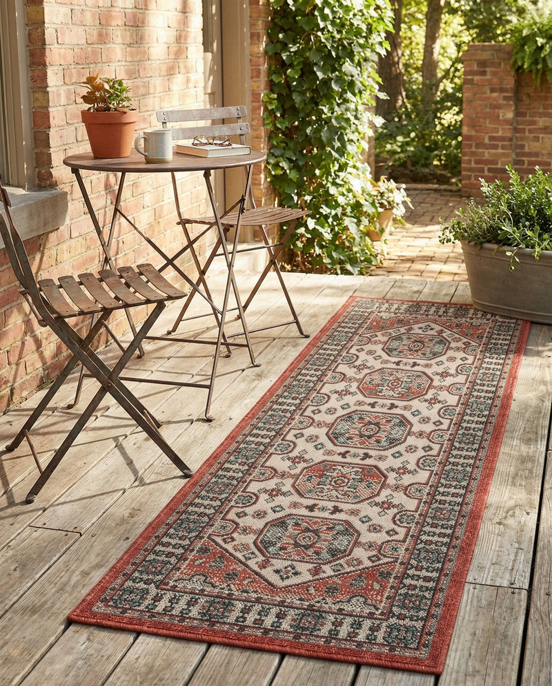 Patio Heritage Collection Area Rug - Veranda Runner Multi  lifestyle 69