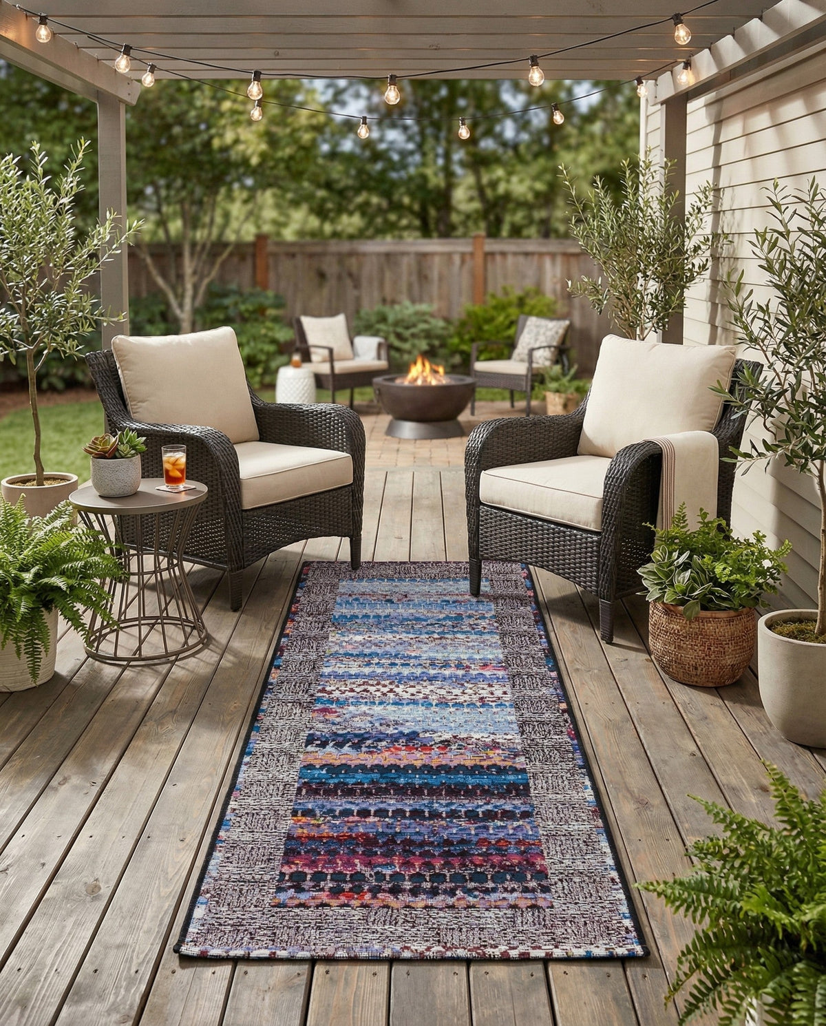 Urban Terrace Collection Area Rug -  Oasis Runner Multi  lifestyle 86