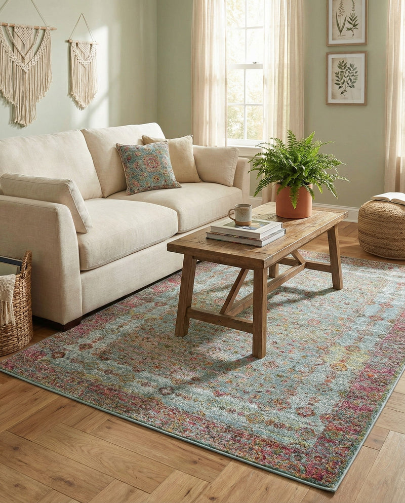 Caribbean Breeze Collection Area Rug -  Juniper Rectangle Blue  lifestyle 11