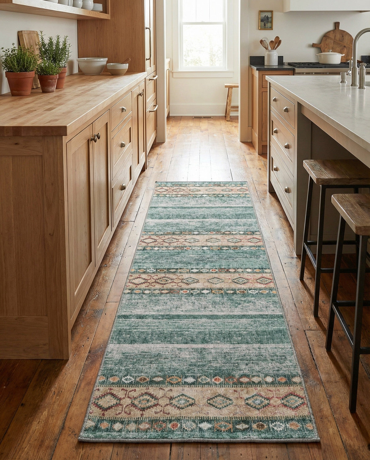 Heritage Elegance Collection Area Rug -  Edinburgh Runner Green  lifestyle 84