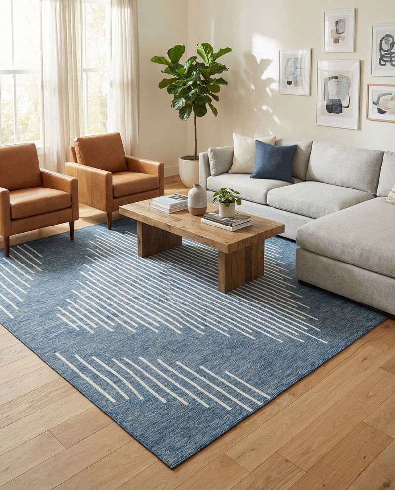 Urban Terrace Collection Area Rug -  Chelsea (Blue) Square Blue  lifestyle 14