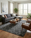 Trellis Mosaic Collection Area Rug - Arborville (Dark Gray) Rectangle Dark Gray  lifestyle 10