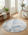 Aegean Elegance Washables Collection Area Rug -  Paros Round Ivory Gray  lifestyle 23