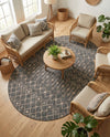 Savannah Pergola Collection Area Rug -  Pergola (Charcoal Gray) Oval Charcoal Gray  lifestyle 82