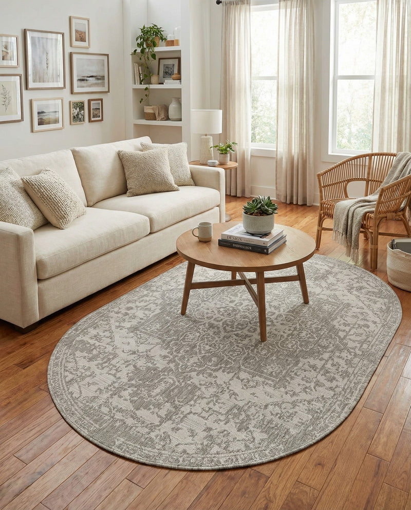 Urban Oasis Rugs Collection Area Rug -  Penthouse (Gray) Oval Gray  lifestyle 73