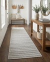 Seaside Stripes Collection Area Rug -  Boardwalk (Beige) Runner Beige  lifestyle 43