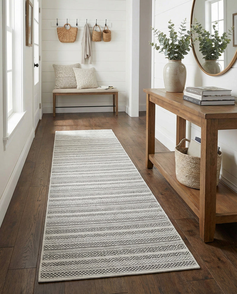 Seaside Stripes Collection Area Rug -  Boardwalk (Beige) Runner Beige  lifestyle 43