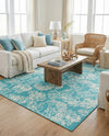Seaside Haven Rugs Collection Area Rug -  Seaside Square Teal  lifestyle 71