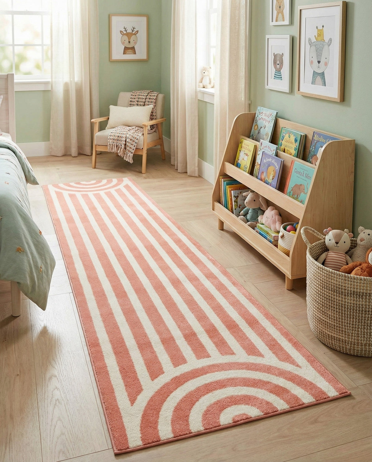 Wonder Tykes Collection Area Rug -  Joydale Runner Soft Coral Pink  lifestyle 162
