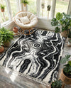 Cozy Cove Shag Collection Area Rug -  Seabreeze Rectangle Black and White  lifestyle 33