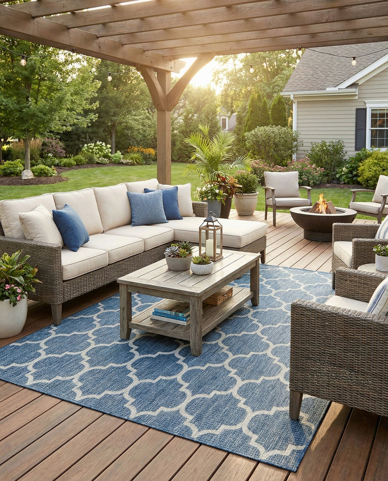 Savannah Pergola Collection Area Rug - Arbor (Navy Blue) Rectangle Navy Blue  lifestyle 33