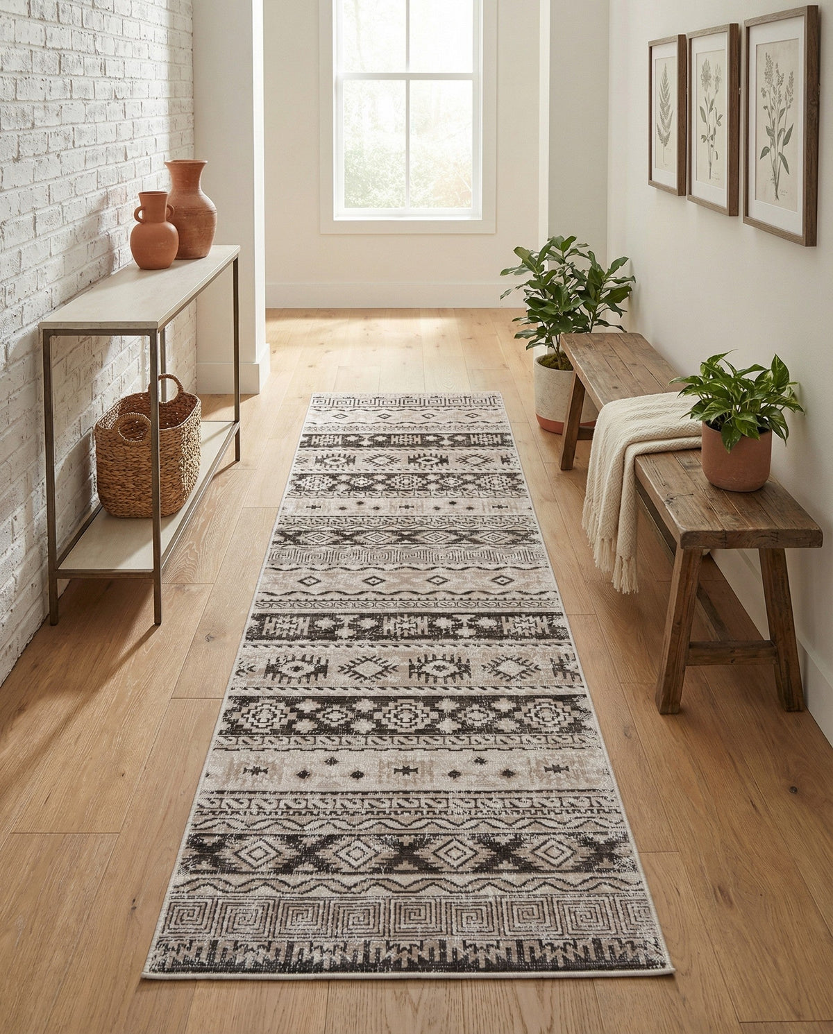 Geneva Terrace Collection Area Rug - Montreux Runner Beige  lifestyle 97