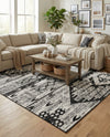 Cascade Range Collection Area Rug - Hood (Black and White) Square Black and White  lifestyle 58