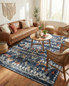 Tangier Treasures Collection Area Rug -  Marrakech Rectangle Navy Blue  lifestyle 47