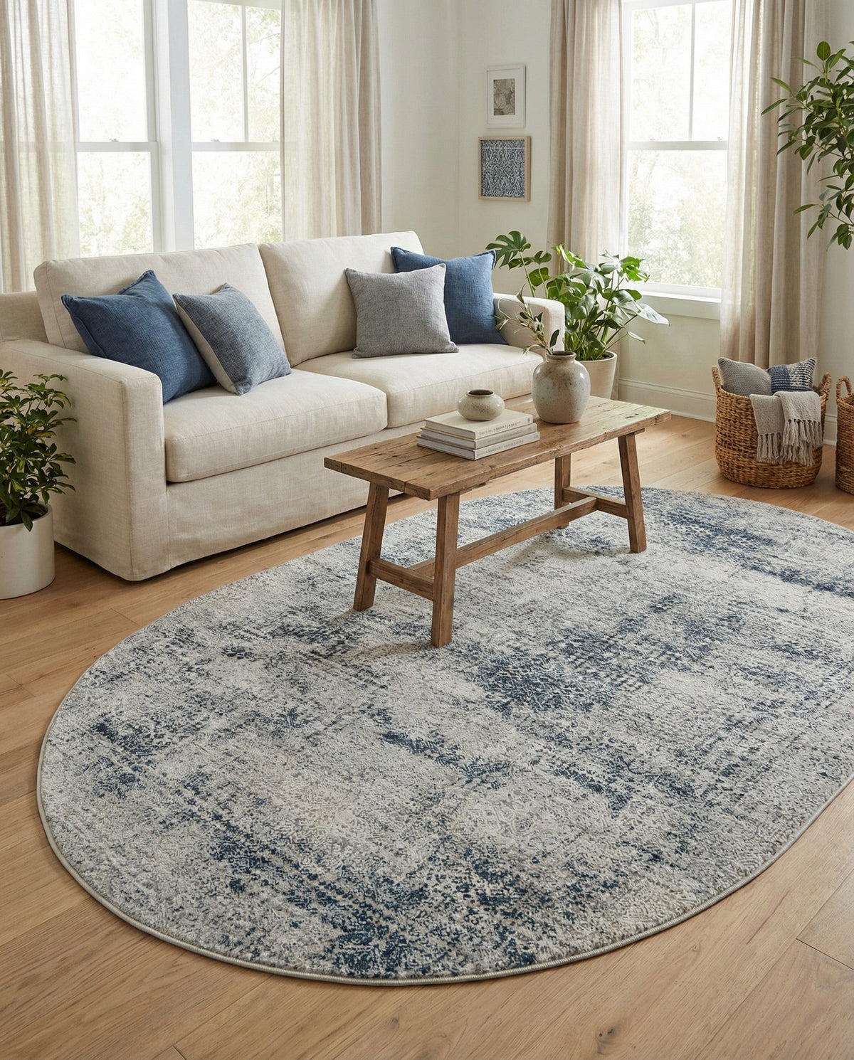 Bloomsbury Elegance Collection Area Rug -  Pimlico Oval Blue  lifestyle 131