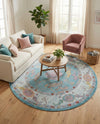 Arcadia Rugs Collection Area Rug - Eden (Aqua and Blue) Round Aqua and Blue  lifestyle 65