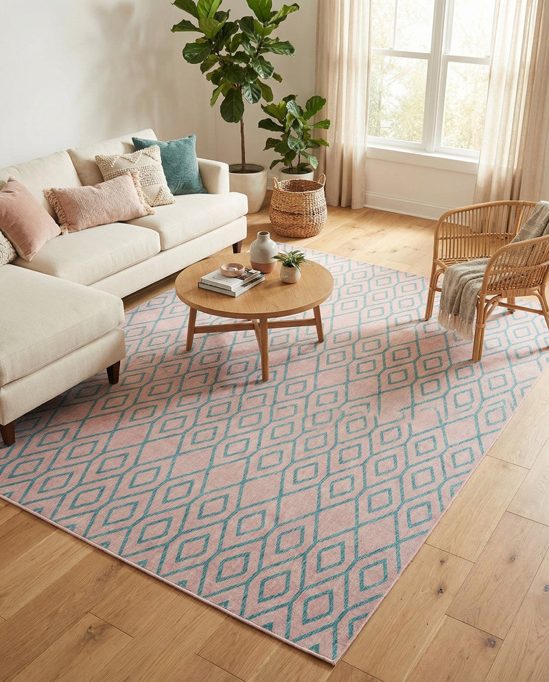 Urban Oasis Rugs Collection Area Rug -  Boulevard (Pink and Aqua) Rectangle Pink and Aqua  lifestyle 8