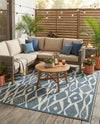 Coastal Terrace Collection Area Rug -  Tidepool Square Blue  lifestyle 66