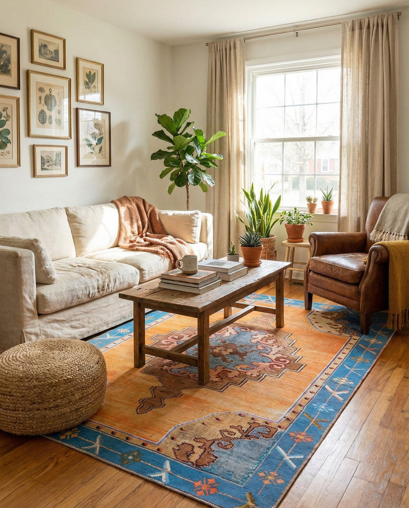 Heritage Elegance Collection Area Rug -  Winterthur (Orange) Rectangle Orange  lifestyle 6