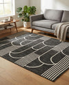 Urban Terrace Collection Area Rug -  Greenwich Rectangle Black and White  lifestyle 11