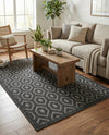 Garden Lattice Charm Collection Area Rug - Arbor (Charcoal) Rectangle Charcoal  lifestyle 6