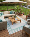 Bahama Breeze Outdoor Collection Area Rug -  Abaco Rectangle Gray Teal  lifestyle 20