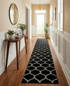 Trellis Mosaic Collection Area Rug -  Pergolatown (Black) Runner Black  lifestyle 31