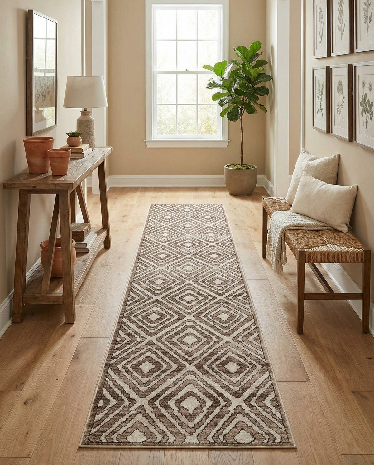 Sanctuary Retreat Collection Area Rug -  Oasis Runner Chocolate Brown  lifestyle 73